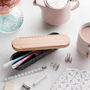 Personalised Wooden Felt Pencil Case And Phone Stand, thumbnail 6 of 9