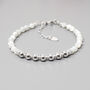Sterling Silver 70th Birthday Bracelet, Mother Of Pearl Gemstone, thumbnail 2 of 3