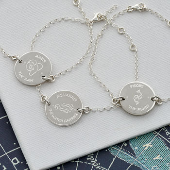 Personalised Zodiac Birthstone Sterling Silver Bracelet, 3 of 7