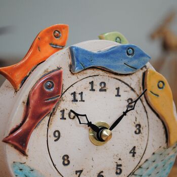 Bright Coloured Fish Shoal Mantel Clock Personalised, 2 of 7