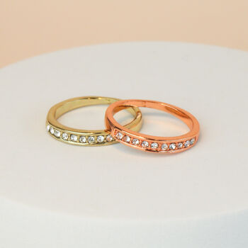 Simple Crystal Inlay Ring, 2 of 5