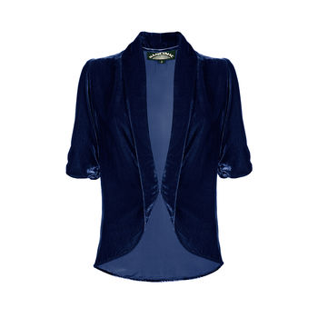 Midnight Blue Silk Velvet Jacket, 4 of 5