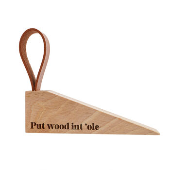 Up North 'Put Wood Int 'Ole' Wooden Door Stop | Home Decor With Loop | Cosy Entryway Accent | Housewarming Gift | Home Décor, 2 of 2