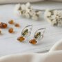 Handmade Silver And Amber Angel Wing Stud Earrings, thumbnail 1 of 3