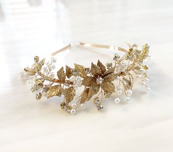 Gold Leaf Bridal Hair Piece, 3 of 4