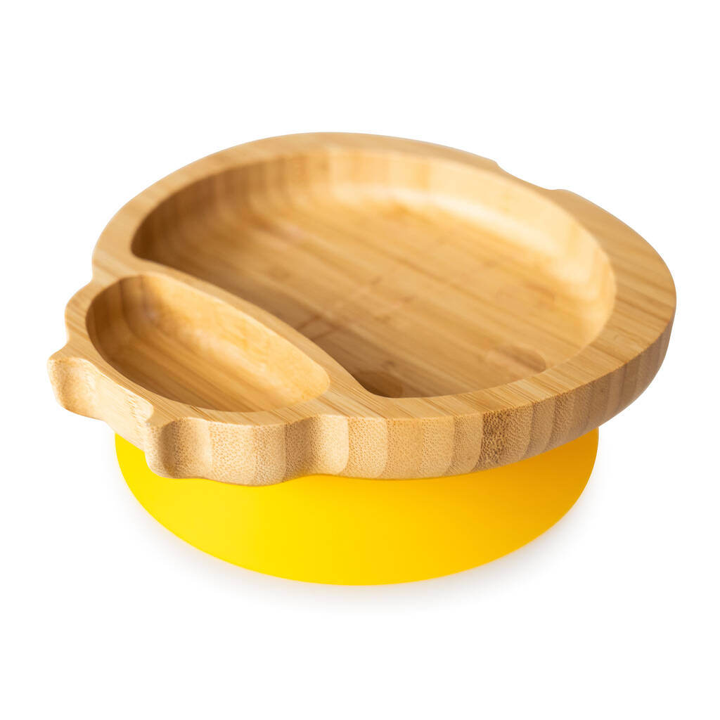 Bamboo Suction Plate Ladybird Yellow By eco rascals