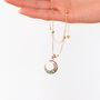 Gold Plated Shell Moon Pendant Necklace, thumbnail 2 of 6