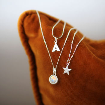 Birthstone And Initial Layered Necklace Set, 5 of 5