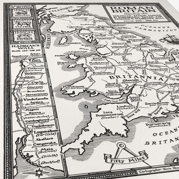 Roman Britain Map Hand Drawn Fine Art Print, 2 of 12