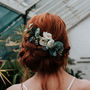 Sage Eucalyptus Wild Rose Wedding Bridal Hair Comb, thumbnail 2 of 5