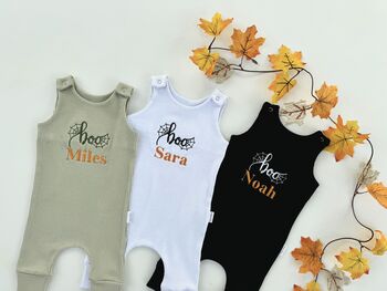 Baby Halloween Personalised Baby Dungarees Romper | Baby Costume, 4 of 7