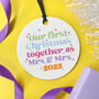 Mrs And Mrs First Christmas Together Decoration, thumbnail 1 of 3