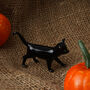 Artisan Glass Black Cat With Gift Box, thumbnail 1 of 3
