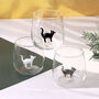 G Decor Handmade Curious And Playful Cats Glass Tumbler, thumbnail 1 of 5