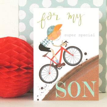 Mountain Bike Son Greetings Card, 3 of 4
