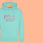 'Girl: Noise With Dirt' Definition Hoodie Jumper For Girls, thumbnail 2 of 12