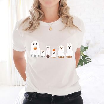 Halloween T Shirt Dogs In Ghost Costumes, 2 of 5