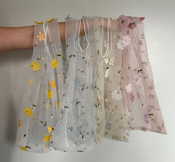 Soft And Cute Tulle Embroidered Bag, 9 of 9