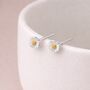 Sterling Silver And Gold Daisy Stud Earrings – 6mm, thumbnail 3 of 7