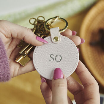 Personalised Saffiano Leather Heart Keyring, 5 of 10