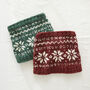 Fair Trade Nordic Snowflake Lined Wool Neckwarmer Scarf, thumbnail 1 of 9