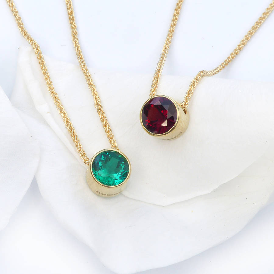 May birthstone gold necklace Clearance