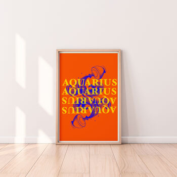 Aquarius Zodiac Typography Print, 4 of 6