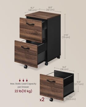 Industrial Mobile Filing Cabinet With Two Drawers, 2 of 8