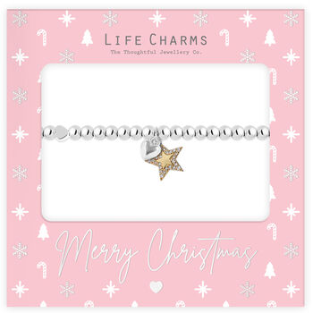 Merry Christmas Sparkly Gold Star Bracelet Gift, 4 of 4