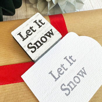 Square Let It Snow Rubber Stamp Christmas Craft, 5 of 6