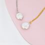 Coin Baroque Pearl Necklace In Sterling Silver, thumbnail 2 of 11