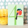 Mini Happy Birdie 4th Birthday Card, thumbnail 1 of 4