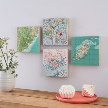 Custom Map Location Collectable Wall Art Block, 3 of 7