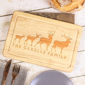 Personalised Stag Chopping Board Family Gift New Home, 4 of 5