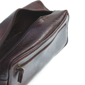 Max Leather Wash Bag By Ismad London | notonthehighstreet.com
