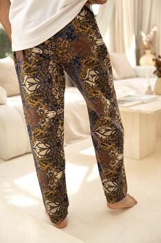 Men's Purple Batik Cotton Trousers, 4 of 8