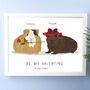 Personalised Valentine Guinea Pig Couple Print, thumbnail 1 of 3