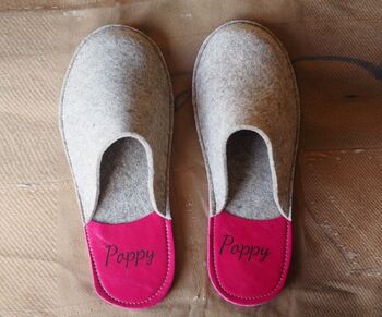 Personalised Handmade Light Weight Felt Slippers, 3 of 7