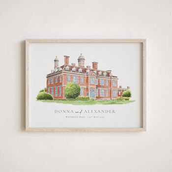 Personalised Wedding Church Watercolour Hand Drawn Sketch – Couple Gift, 11 of 12