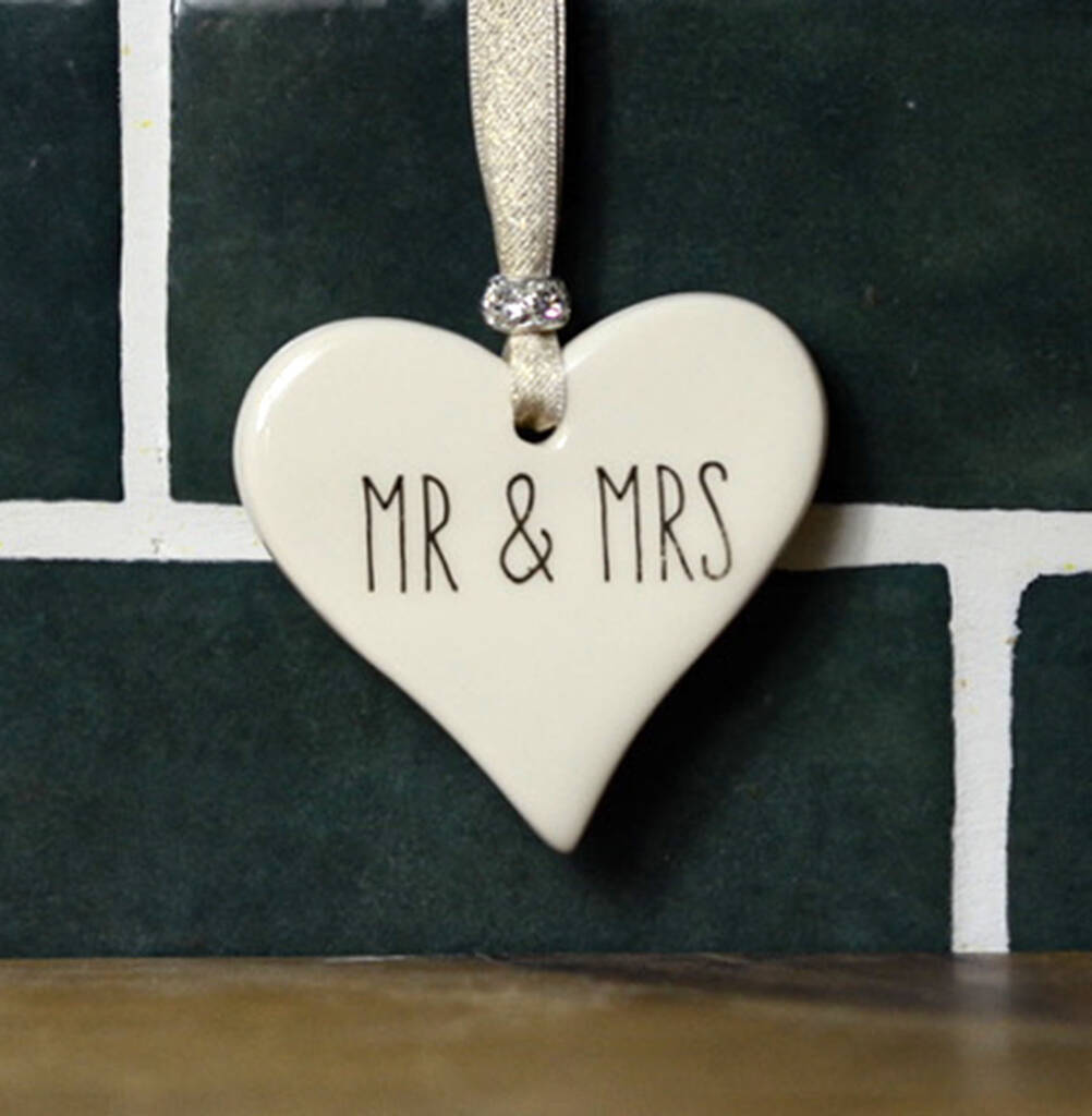 Mr And Mrs Ceramic Heart, 1 of 5