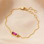 18k Gold Vermeil Birthstone Baguette Bracelet, thumbnail 8 of 12