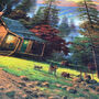 Cushion Cover With Chalet View By The Lake Multicolour, thumbnail 2 of 7