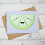 Cute Lime Slice Greeting Card, thumbnail 1 of 5