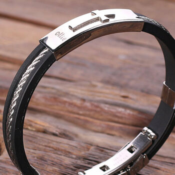 Personalised Christian Leather Bracelet, 2 of 5