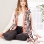 Personalised Dusky Pink To Grey Floral Scarf, thumbnail 5 of 8