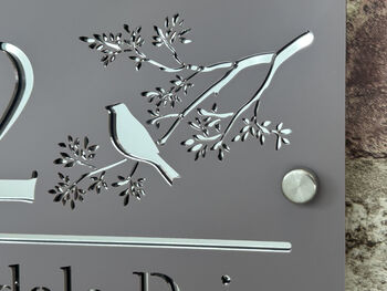 Personalised Bird In Tree Design House Acrylic Number Sign, 4 of 5
