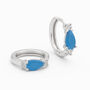 Sterling Silver Turquoise Huggie Hoop Earrings – 10mm, thumbnail 2 of 6