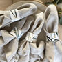 Recycled Leather Botanical Napkin Ring Set, thumbnail 2 of 4