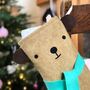 Bear Handmade Felt Dress Up Christmas Stocking, thumbnail 8 of 12