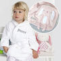 Personalised White Baby Gown And 3D Bunny Blanket Set, thumbnail 1 of 12